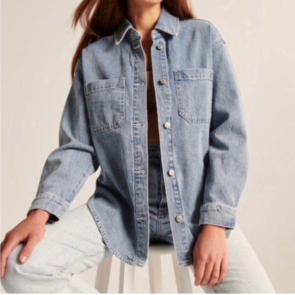 Abercrombie & Fitch Denim Shirt Jacket - Picture 1 of 5